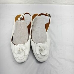 Comfortview Jessa Women's White Sling Back 8.5 closed toe, Ballet Shoes